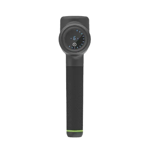 The back of the handle, with the display showing speed setting 6 above the power button
